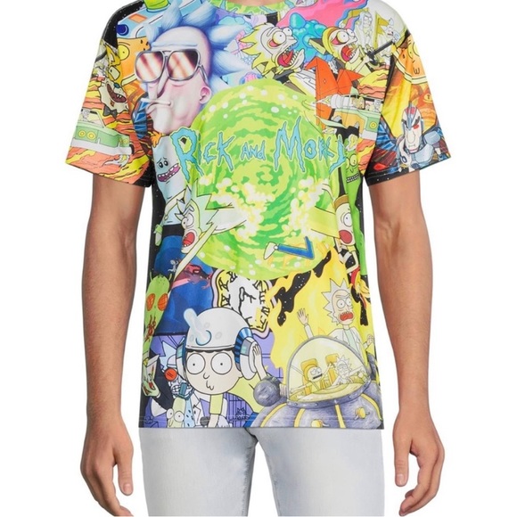 Other - Men’s Rick and Morty retro colorful canvas T-shirt, medium new